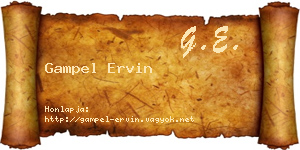 Gampel Ervin névjegykártya